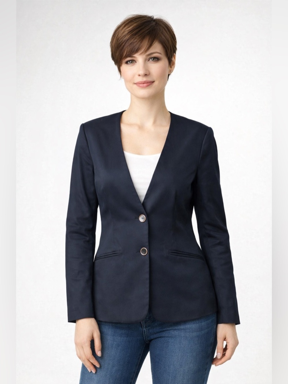Estee Lauder Navy Tailored Blazer